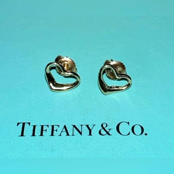 Tiffany & Co. Elsa Peretti 18k Gold Stud Earrings EUC - Picture 4 of 5